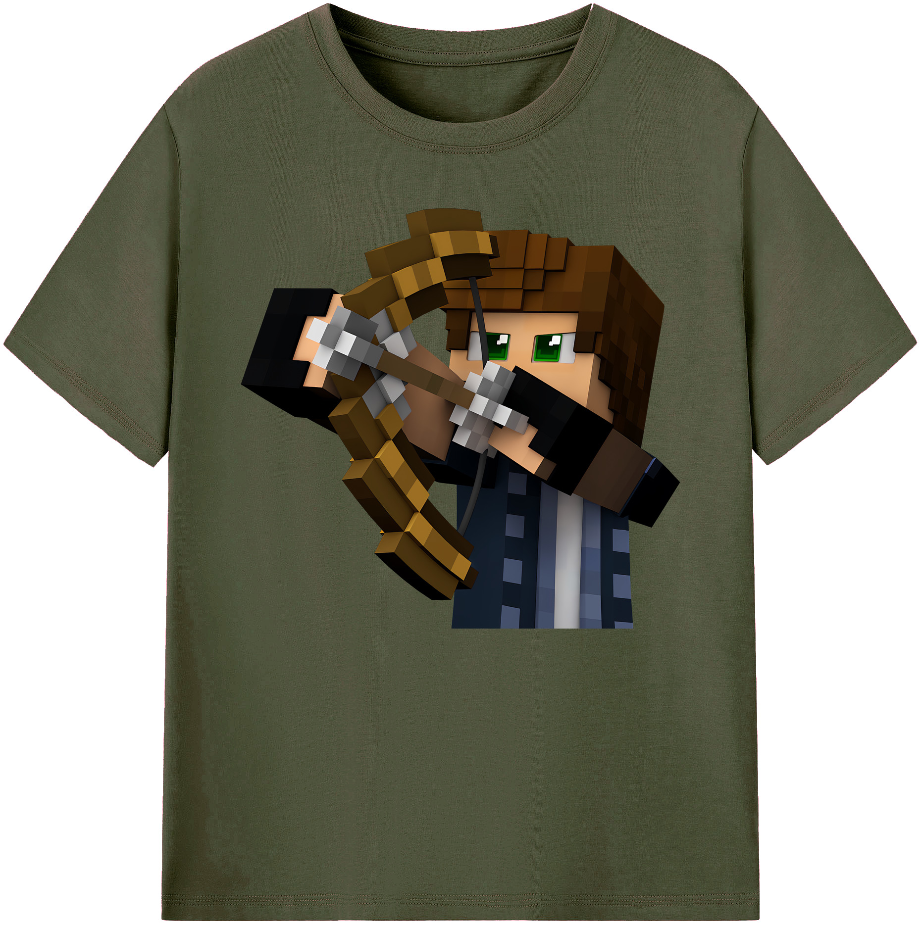 （画像用） マインクラフト ブロックの世界 Minecraft MC Block world 綿100％ メンズ半袖Tシャツ｜肌触りやわらか＆通気性